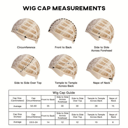 Synthetic Wig 14-Inch Golden Layered Straight Style with Full Bangs and Glueless Rose Net Cap