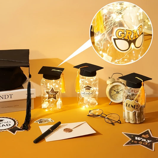 Graduation Gifts Lighted Jars 2026 Set of 8 with Graduation Stickers Party Decorations Mason for Entryways, Bedrooms and Living Spaces