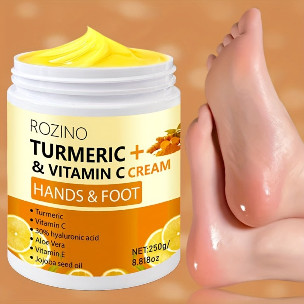 Turmeric Foot & Hand Cream 250g – Anti-Crack Deep Moisturizing Repair for Dry Cracked Heels, Elbows, Ankles & Knees