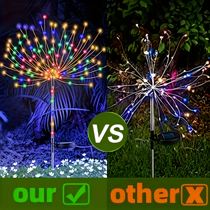 Solar Garden Lights Firework Stakes with 240-640 LEDs, 8 Modes, 4/8 Packs and Three Light Colors