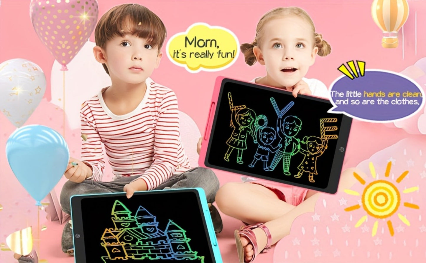 Large LCD Drawing Tablet for Kids 16 & 20 Inch, Colorful Erasable Electronic Doodle Board Reusable Writing Pad