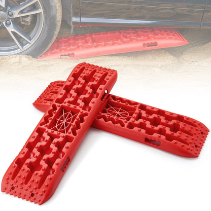 Traction Boards 2-Pack – 10-Ton Off-Road Vehicle Recovery Boards for Mud, Sand & Snow, High-Strength PP with Pull Straps & Storage Bag