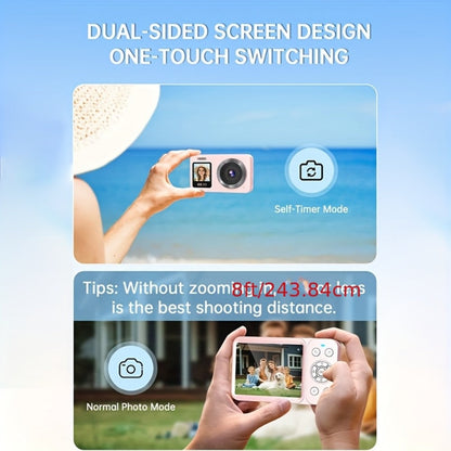 4K Dual Screen Digital Camera 18X Zoom Vlogging Camera with Anti-Shake 64GB Card & 2 Batteries