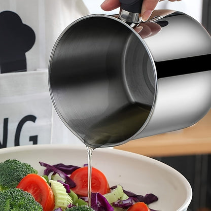 Grease Container with Strainer Stainless Steel – Kitchen Bacon Fat Storage Can with Easy Pour Handle for Cooking Oils and Fats