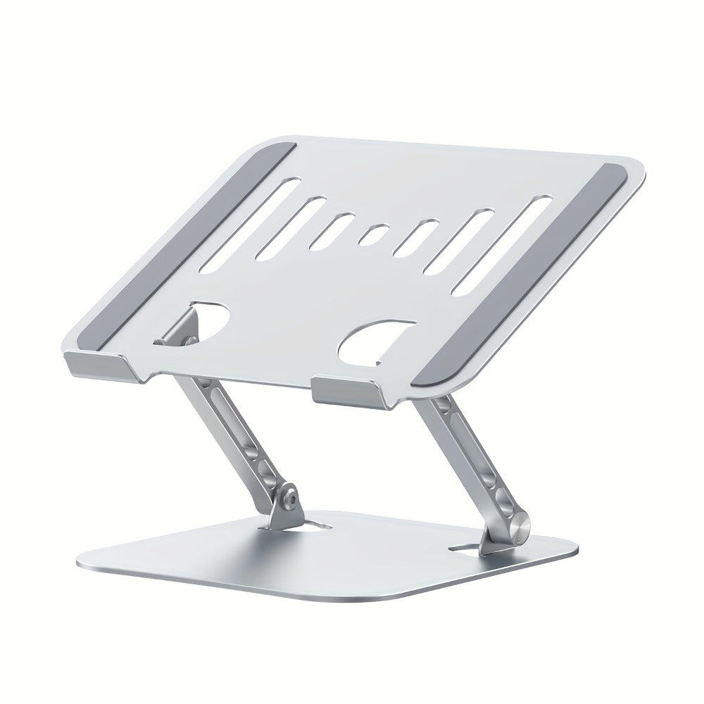 Foldable Laptop Stand with Vented Metal Tray, Dual-Hinge Riser and Three 10-16.5 Inch Source Options
