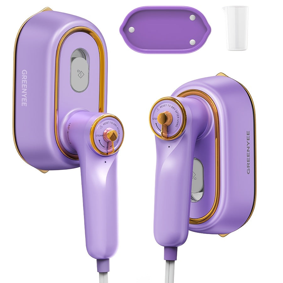 Mini Travel Steamer 2-in-1 Dry Steam Iron Foldable 180 Degree Handle 15-Second Heat 85ml for Entryways, Bedrooms and Living Spaces