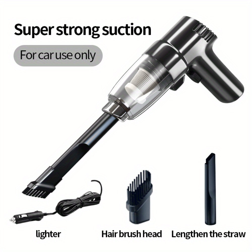 Corded Handheld Car Vacuum Cleaner with 3KPa Source Rating, 3m Power Cord, Brush and Crevice Nozzles in Five Colors