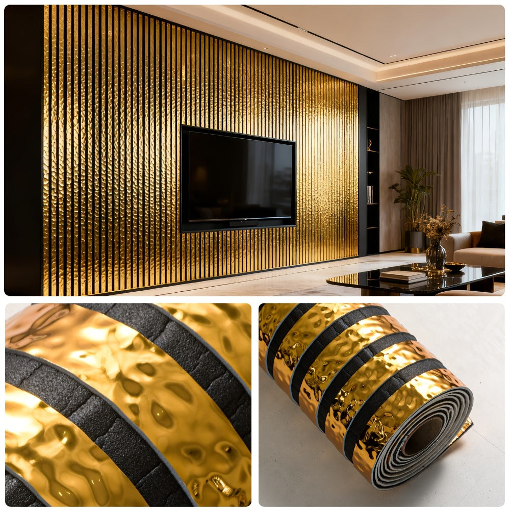 Luxury Mirror 3D Wallpaper Roll Self Adhesive Peel and Stick PVC Vinyl Film Grid Vertical, for Entryways, Bedrooms and Living Spaces