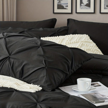 Comforter Set Luxurious Pleated 5/7pcs Bed in a Bag, Plush Fiber Fill, Year-Round Warmth - Quilted Comforter