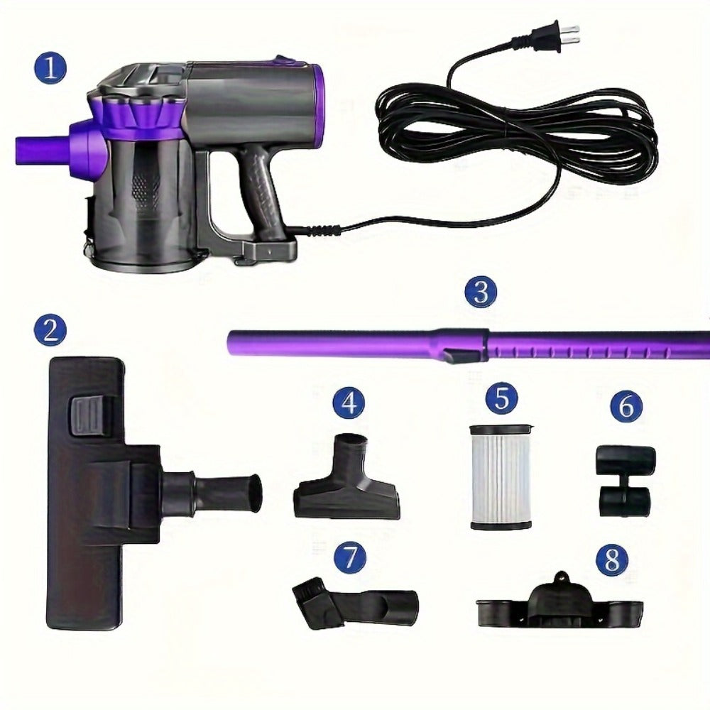 600W 4-in-1 Handheld Stick Vacuum Cleaner 20Kpa Strong Suction Low Noise Design - Portable for Pet Hair