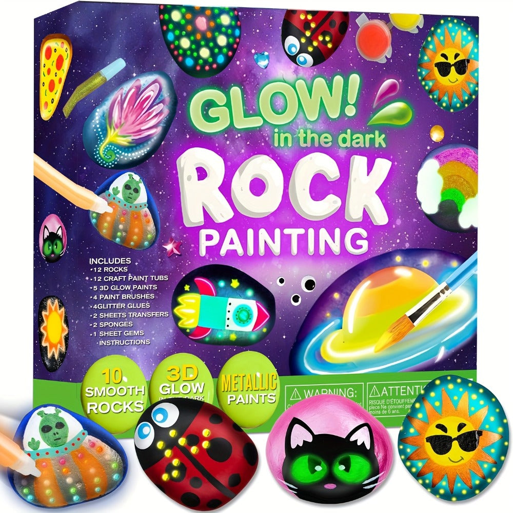 Stone Painting Set Glow in the Dark for Kids with the Listed Color, Size or Set Options for Everyday Use