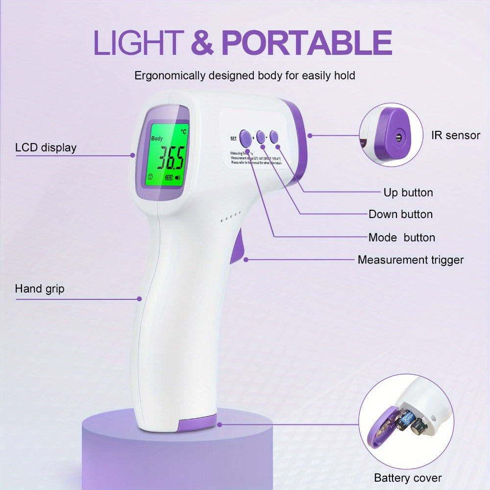 Non-Contact Forehead Thermometer Digital Infrared, 1-Second Instant Reading, Fever Alarm, 3-in-1 Forehead & Object Mode