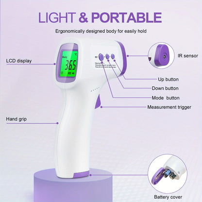Non-Contact Forehead Thermometer Digital Infrared, 1-Second Instant Reading, Fever Alarm, 3-in-1 Forehead & Object Mode