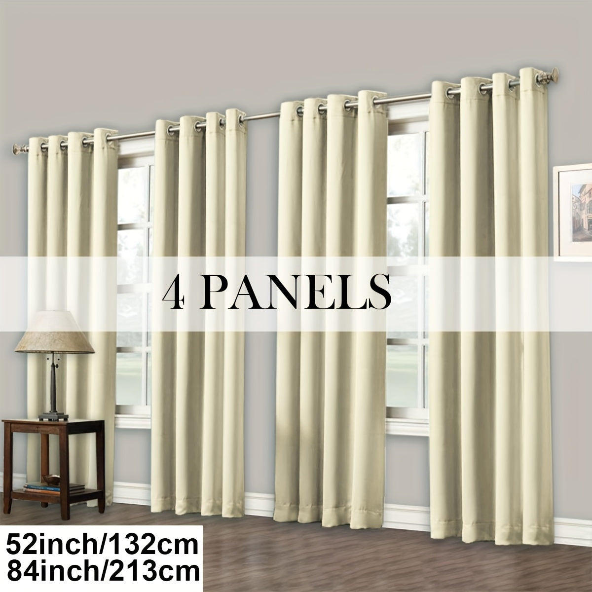 Grommet-Top Blackout Curtain Options in Nine Colors with Seven Width, Length or Panel-Count Labels