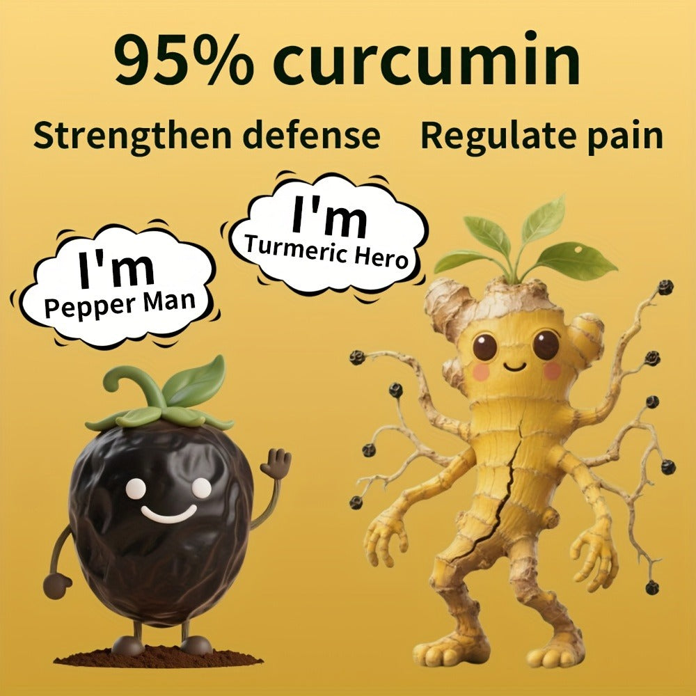 Turmeric Gummies with Black Pepper & Mint, 2000% Higher Absorption Curcumin, Anti-Inflammatory Joint