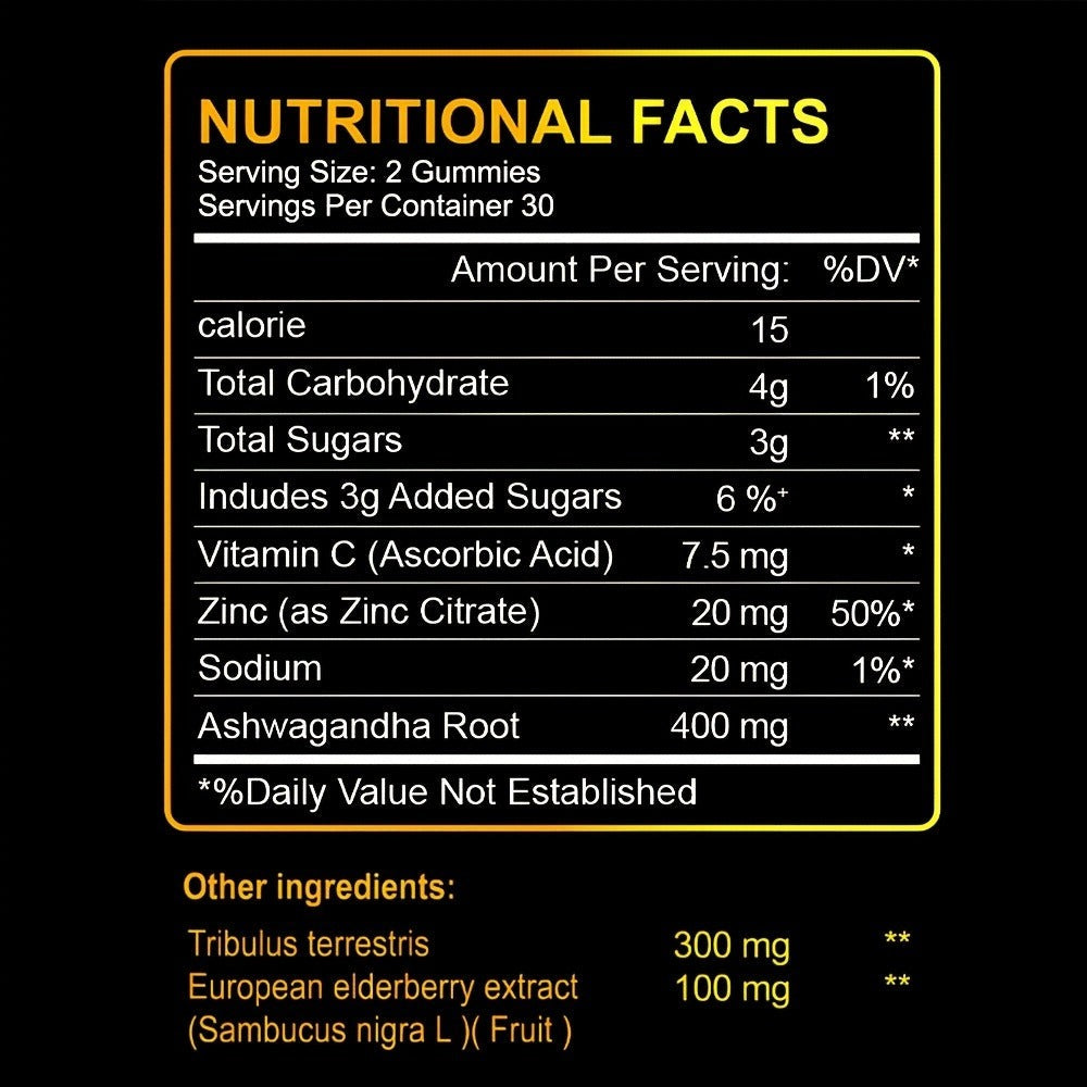 Ashwagandha Gummies for Men, GIRTH Male Vitality & Energy Supplement with KSM-66 Ashwagandha for Strength