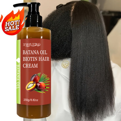 Unrefined Batana Oil Cream 250g with Squalane & Shea Butter – Honduras Deep Moisturizing Hair Treatment, Repairs Dry Damaged Hair