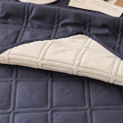 Sofa Cover Three-Piece Soundwave Embossed Set with Sofa Panel, Two Armrest Covers and Backing Mat
