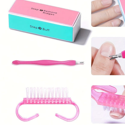72-Piece Complete Nail Art Set with LED UV Lamp, Electric Nail Drill Pen, Gel Polish, Glue Drying Machine