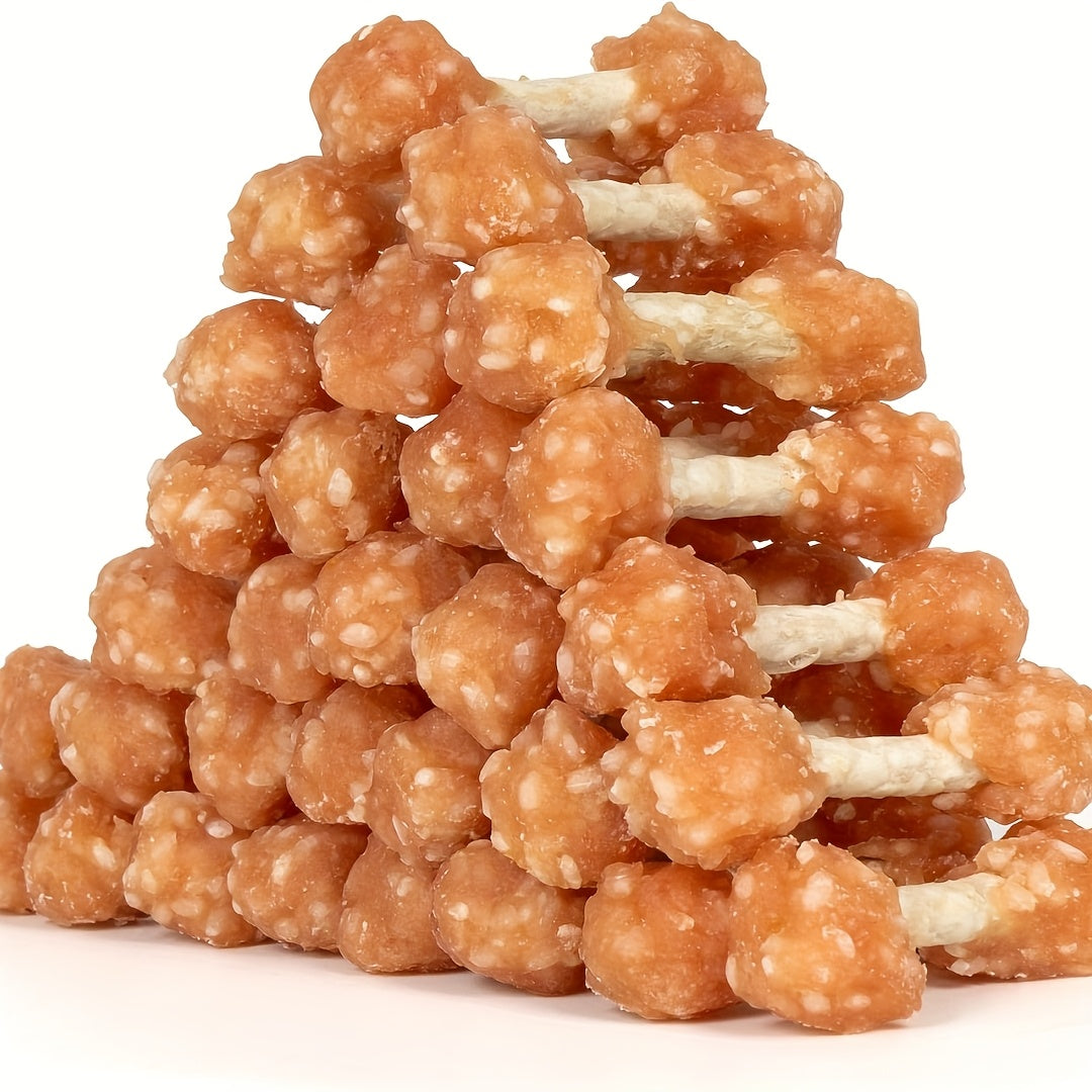 Chicken Dog Training Treats Dumbbell Shape – Natural High Protein Reward Snacks for Small Medium Large Dogs, Rice & Chicken Flavor