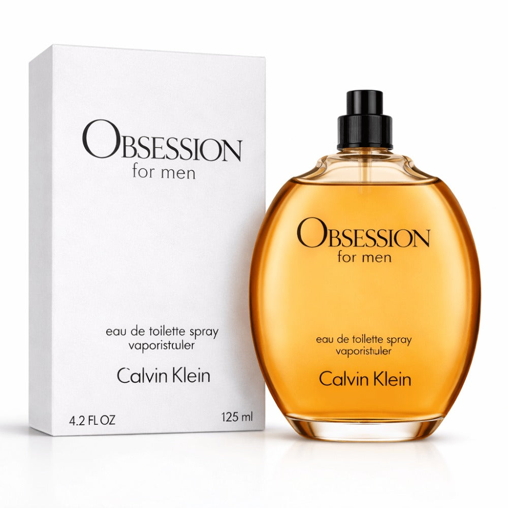 Eau de Toilette Calvin Klein Obsession for Men 4.2 oz / 125ml Bottle Without Cap and Boxed Presentation