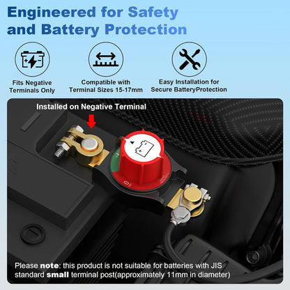 Battery Disconnect Switch 1000A Heavy Duty Manual Lever On/Off Negative Cut-Off with Screw Terminals for Car Truck Boat RV Marine