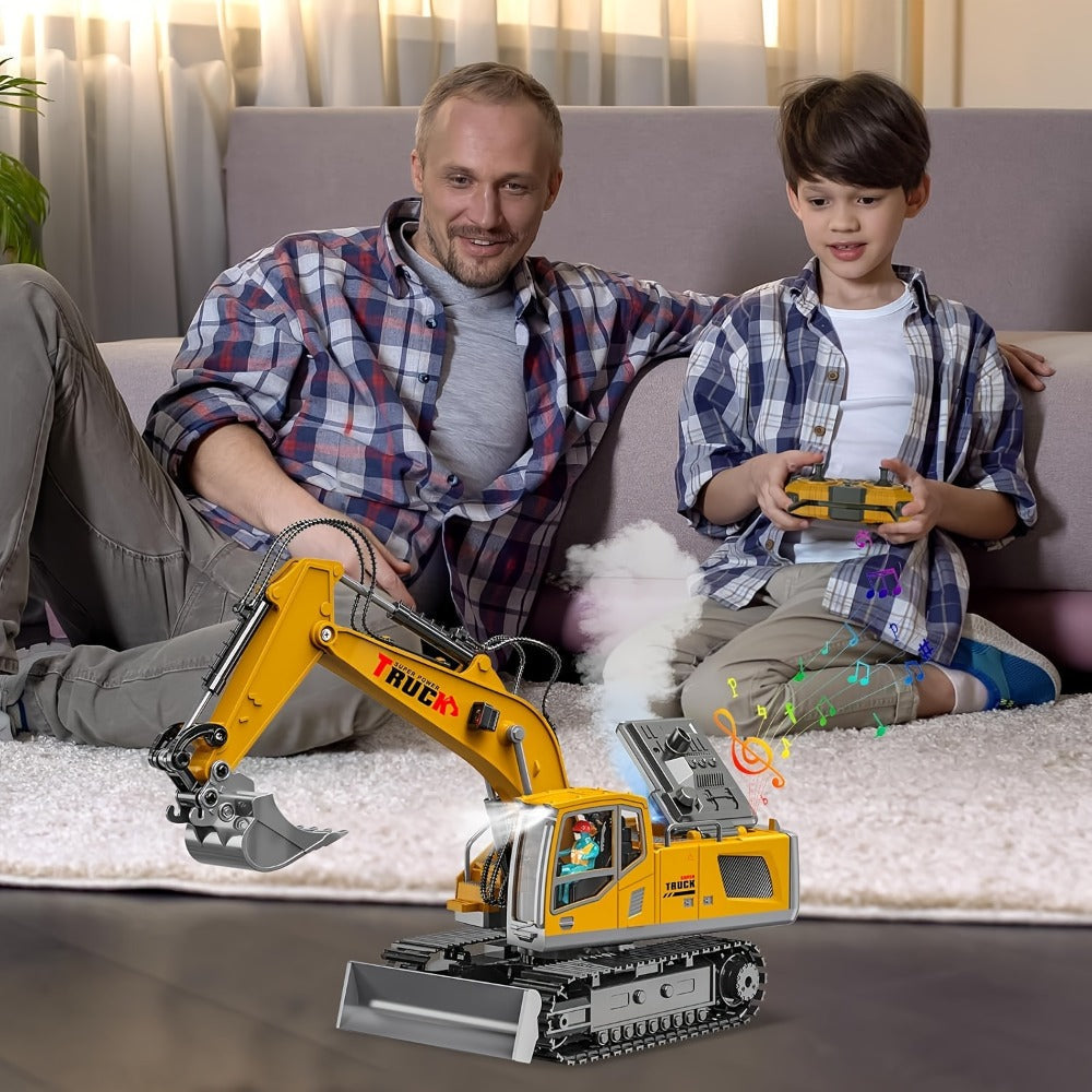 RC Excavator 120-Minute Battery Life Metal Shovel LED Lights with the Listed Color, Size or Set Options for Everyday Use