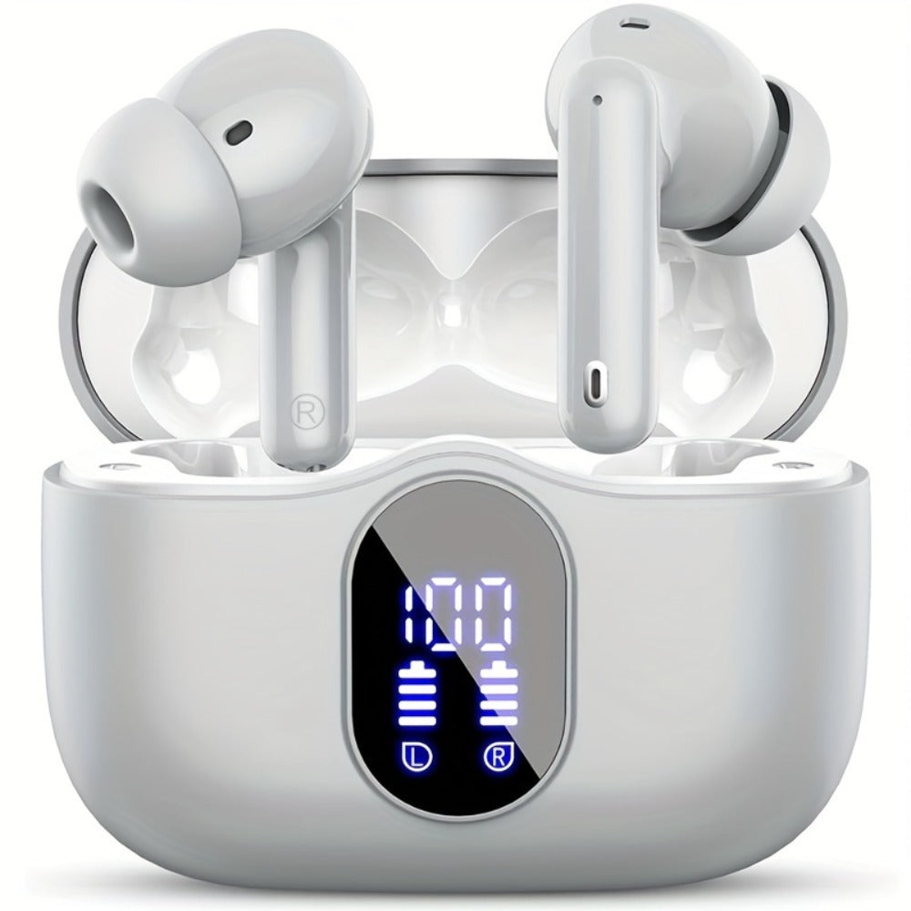 Wireless Earbuds Bluetooth 5.3 with Call Noise Reduction Mic, LED Display Case and Eight Color Options