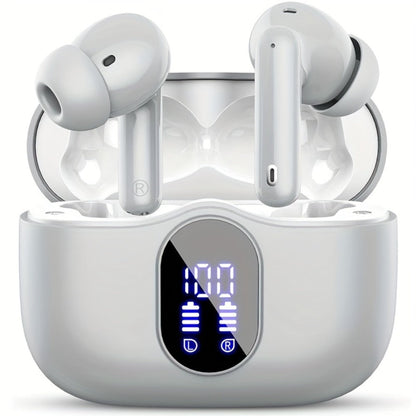Wireless Earbuds Bluetooth 5.3 with Call Noise Reduction Mic, LED Display Case and Eight Color Options
