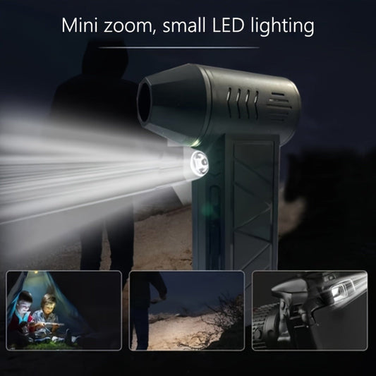Portable Fan USB-Rechargeable Handheld Model with Brushless Motor, Built-In LED Light and Desktop Base