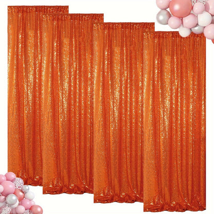 Sequin Backdrop Curtain for Party Wedding – 4x8ft Shimmering Glitter Curtain for Birthday Photo Booth Stage Decoration, Easy Hang