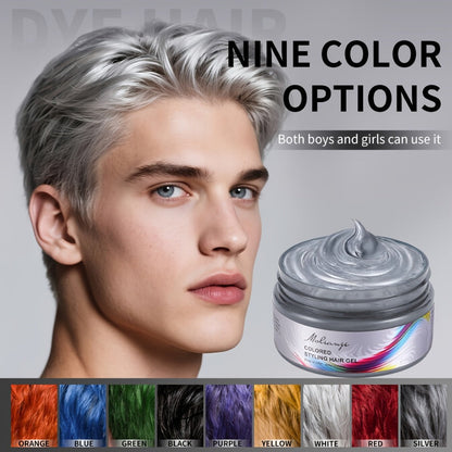Hair Color Wax Temporary Hair Dye 3.53oz, 9 Vivid Shades, Easy Wash, Non-Damaging for Everyday Face, Beard and Body Grooming