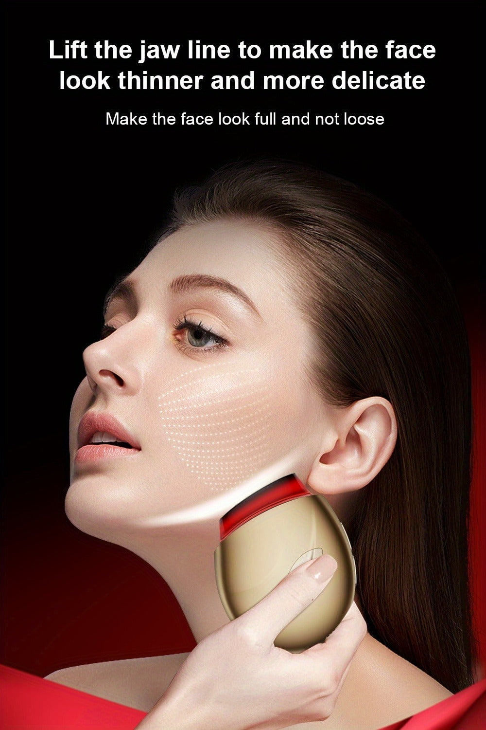 EMS Face Massager, 3-in-1 LED Light Therapy, Heat & EMS, USB Rechargeable Portable Facial Beauty Device for