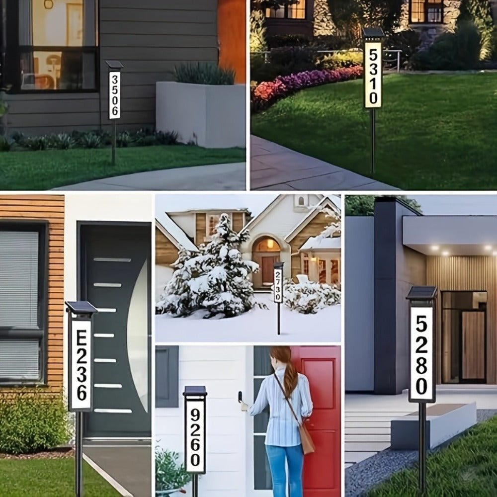 Solar House Number Light LED, DIY Address Sign with 38 LEDs, Switchable & Cool White, 270° Solar Panel