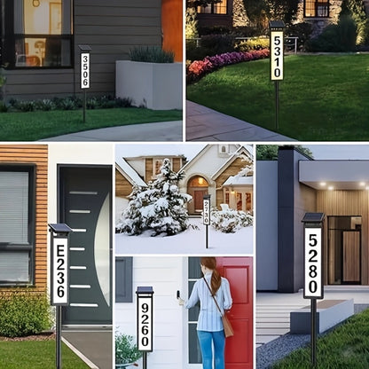 Solar House Number Light LED, DIY Address Sign with 38 LEDs, Switchable & Cool White, 270° Solar Panel