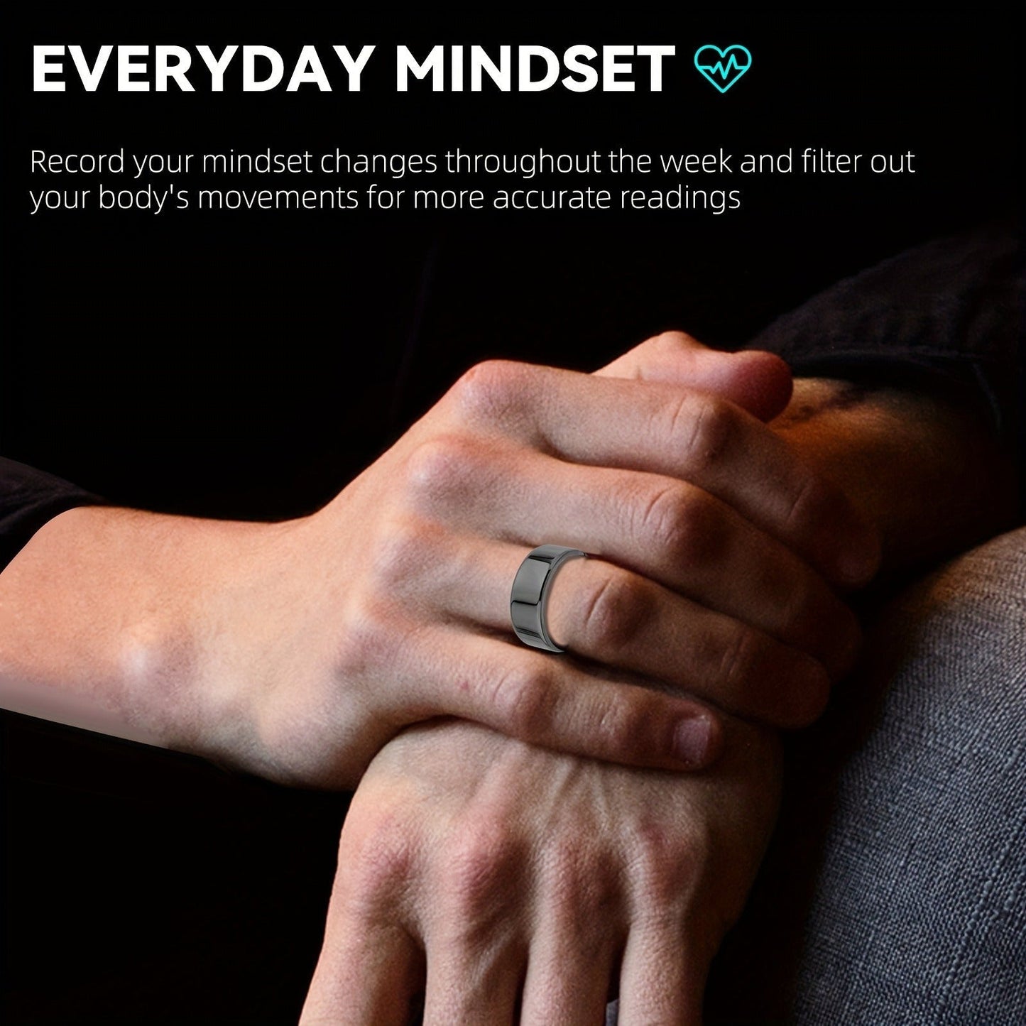 Ring for Men, Health Monitor – Step Counter, Sleep Tracker, Heart Rate & Fitness Tracker Ring for Men | Multiple Sizes & Colors