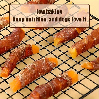 Sweet Potato Dog Treats – Chicken & Duck Wrapped Dried Sweet Potato, Natural High Protein Easy to Digest, Training Reward Snacks