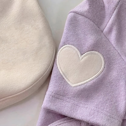 Dog Fleece Shirt 3-Pack Heart Print Spring Summer Base Layer – Thin Two-Legged Pet Clothes for Teddy, Bichon Frise & Small Medium Dogs