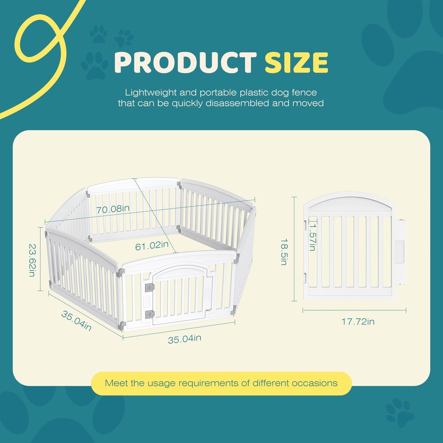 Foldable Dog Playpen & Indoor Outdoor Pet Fence – Portable, Easy to Clean, 4-Panel & 6-Panel, White & Black