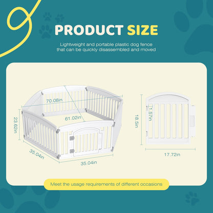 Foldable Dog Playpen & Indoor Outdoor Pet Fence – Portable, Easy to Clean, 4-Panel & 6-Panel, White & Black