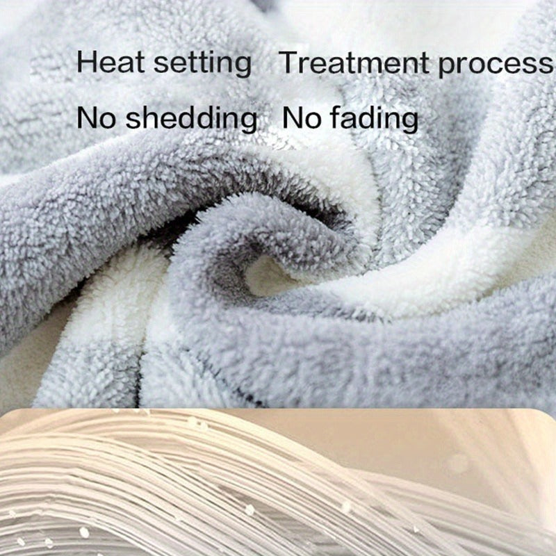 Gray Striped Microfiber Pet Bath Wrap with Adjustable Closure in Small, Medium and Large Sizes
