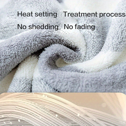 Gray Striped Microfiber Pet Bath Wrap with Adjustable Closure in Small, Medium and Large Sizes