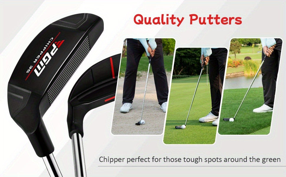 Golf Chipper Club Stainless Steel Head Regular Flex Steel Shaft 35 or 43 Degree Loft Blade Putter for Men Women Short Game Chipping Putting