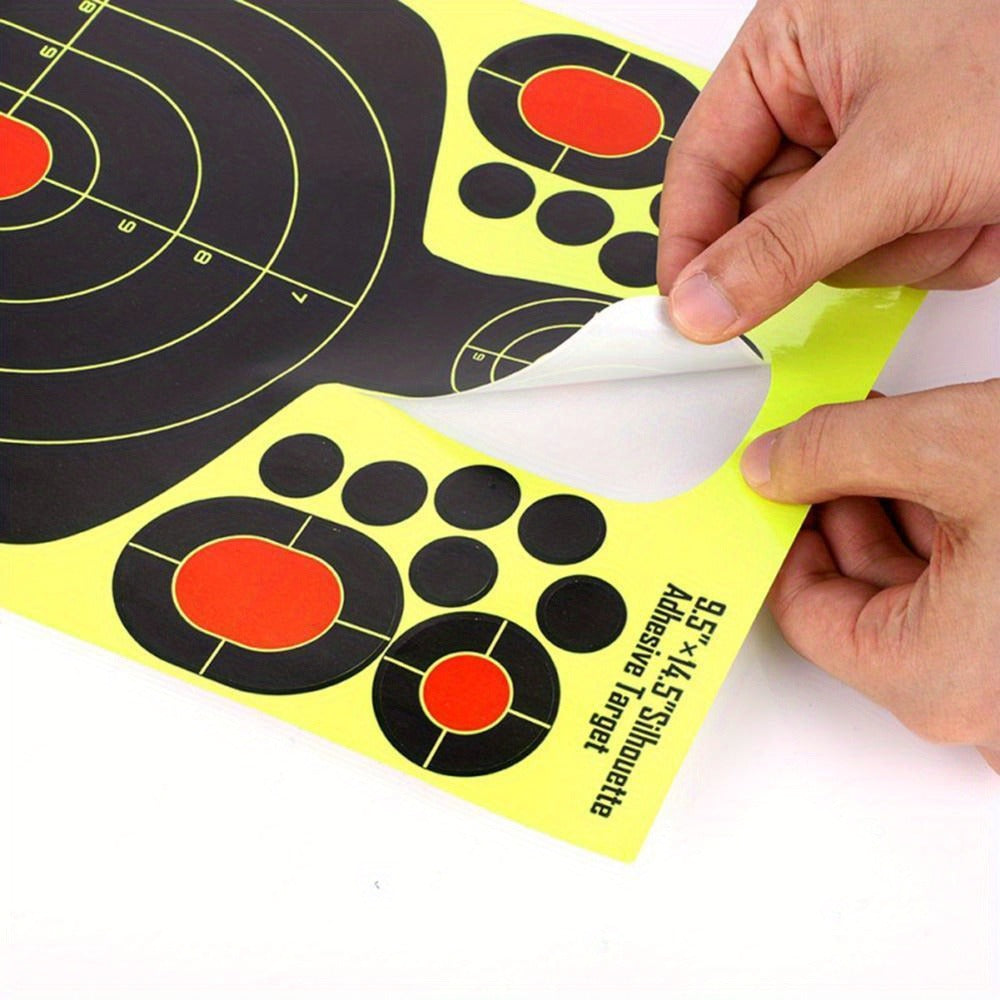 Splatter Shooting Targets Human Silhouette 20 Pack – Reactive Glow Fluorescent Paper Range Targets for Pistol