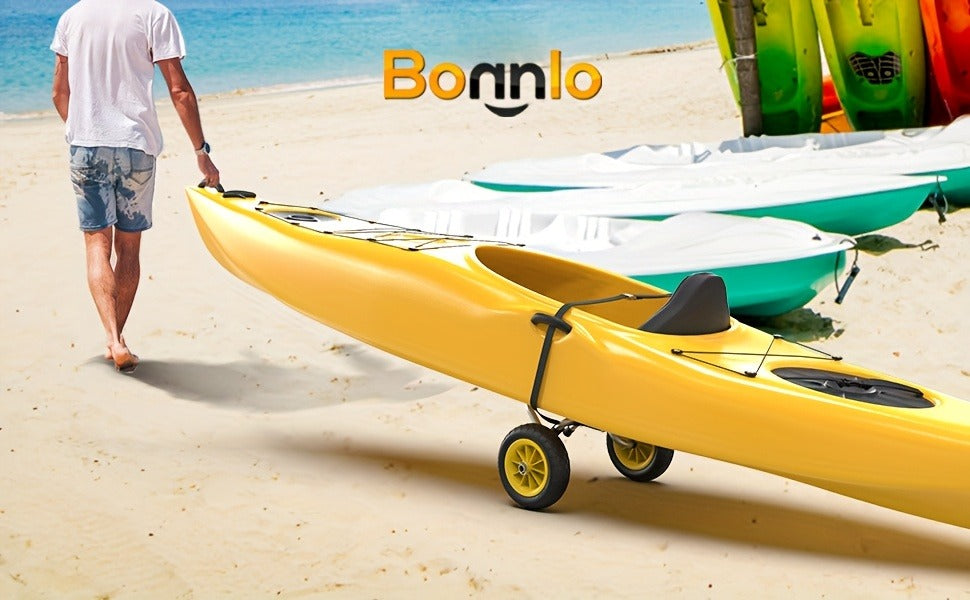 Kayak Cart Trolley Carrier Dolly, Canoe Paddle Board Boat Transport with 10-Inch Solid Wheels