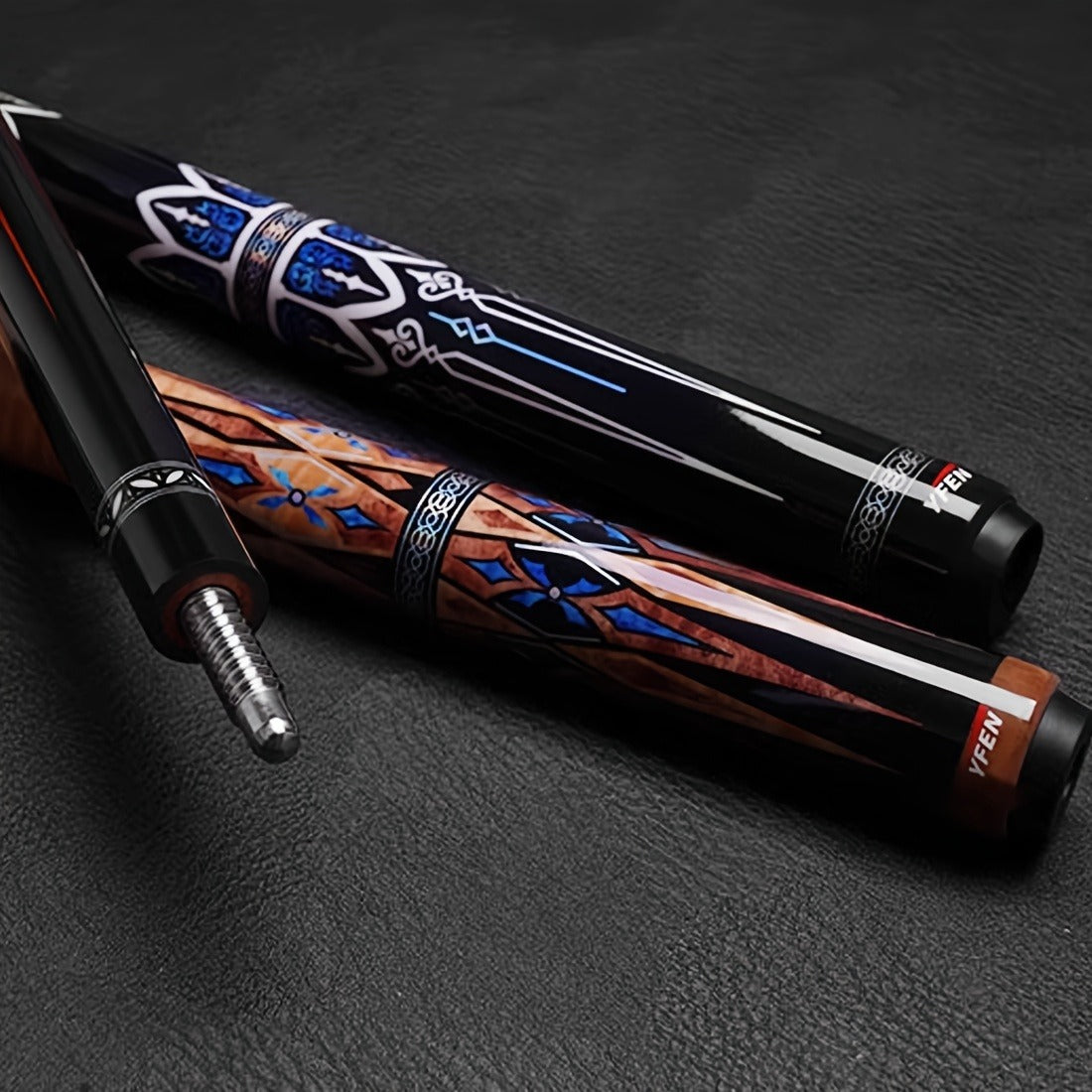 Carbon Fiber Pool Cue Stick 12.5mm Low Deflection Professional Billiard Cue with Extension Canadian Maple Wavy Pin Wrapless Design
