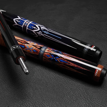 Carbon Fiber Pool Cue Stick 12.5mm Low Deflection Professional Billiard Cue with Extension Canadian Maple Wavy Pin Wrapless Design
