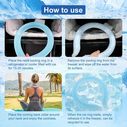 Cooling Neck Ring 3-Pack – Wearable Ice Gel Tube Wrap for Hot Weather, Outdoor Sports, Heat Relief & Hot Flashes, Freezes at 28°C
