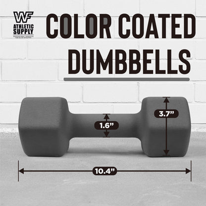 Neoprene Dumbbells Pair with Non-Slip Hex Shape – Color-Coded Hand Weights for Women & Men, Strength Training, Home Gym & Aerobics