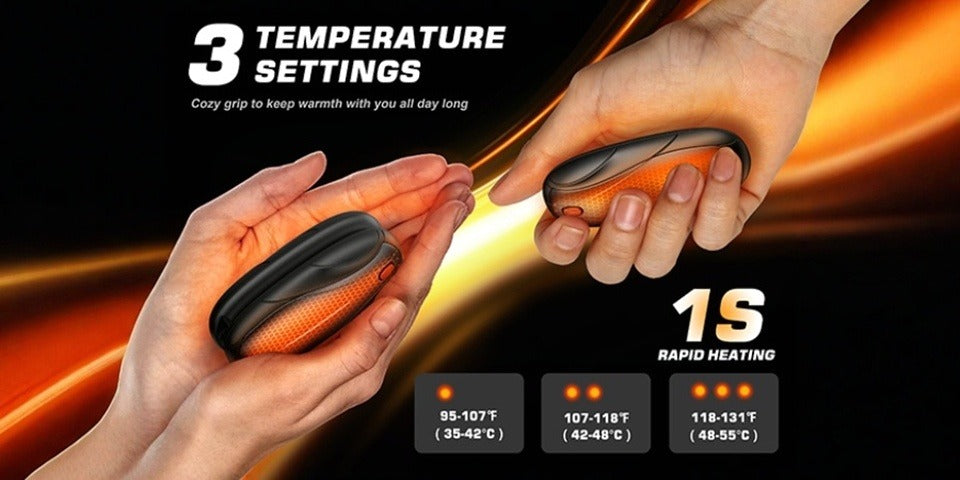 Rechargeable Hand Warmers 2 Pack with Charging Case – Electric Portable Pocket Heater, Quick Charge, Reusable Heat Packs for Winter Outdoor